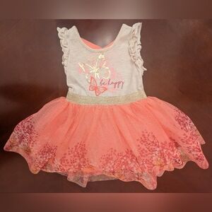 12 Months Toddler Girl Dress With Butterfly Print And tutu Skirt